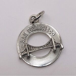 Vtg Sterling San Francisco Souvenir Charm Bracelet Charm / Mini Pendant